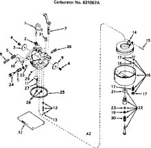 Load image into Gallery viewer, Carburetor assembly 631067A - appliance diagrams