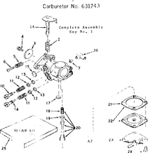Load image into Gallery viewer, Carburetor 631243 - appliance diagrams