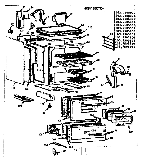 Door panel 107711 - appliance diagrams