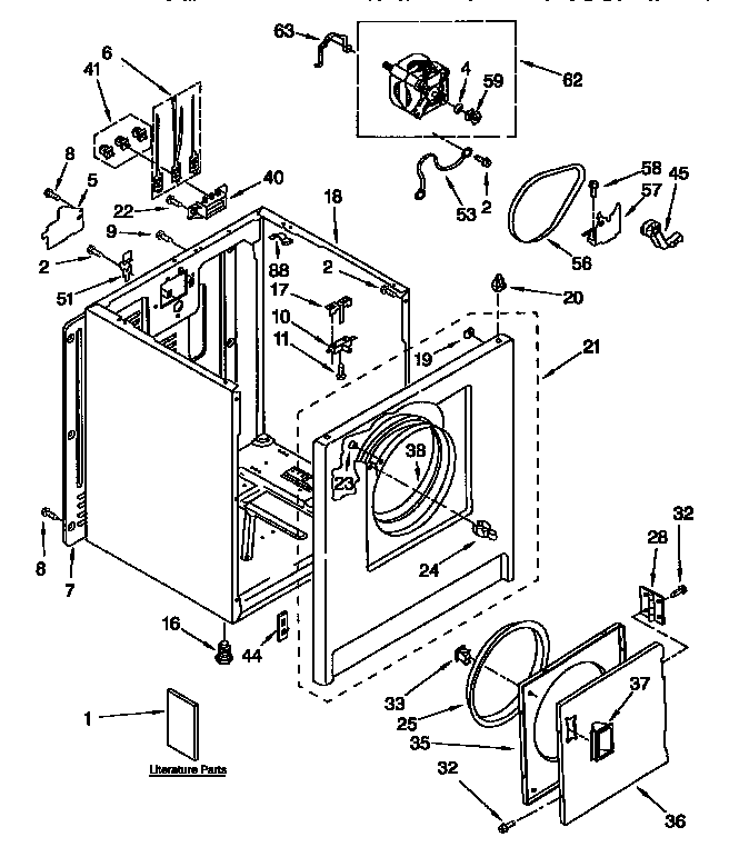 Dryer felt and glide kit 349462 - appliance diagrams