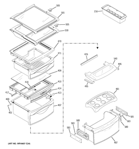 Refrigerator shelf WR71X10262 - appliance diagrams