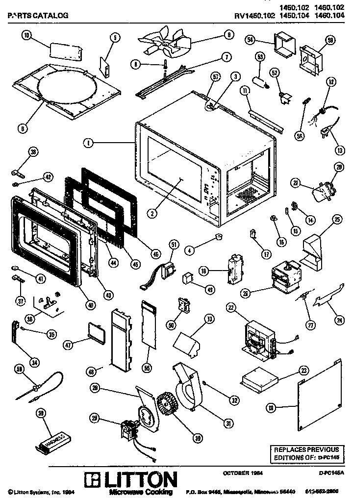Microwave blower housing M65D268 - appliance diagrams