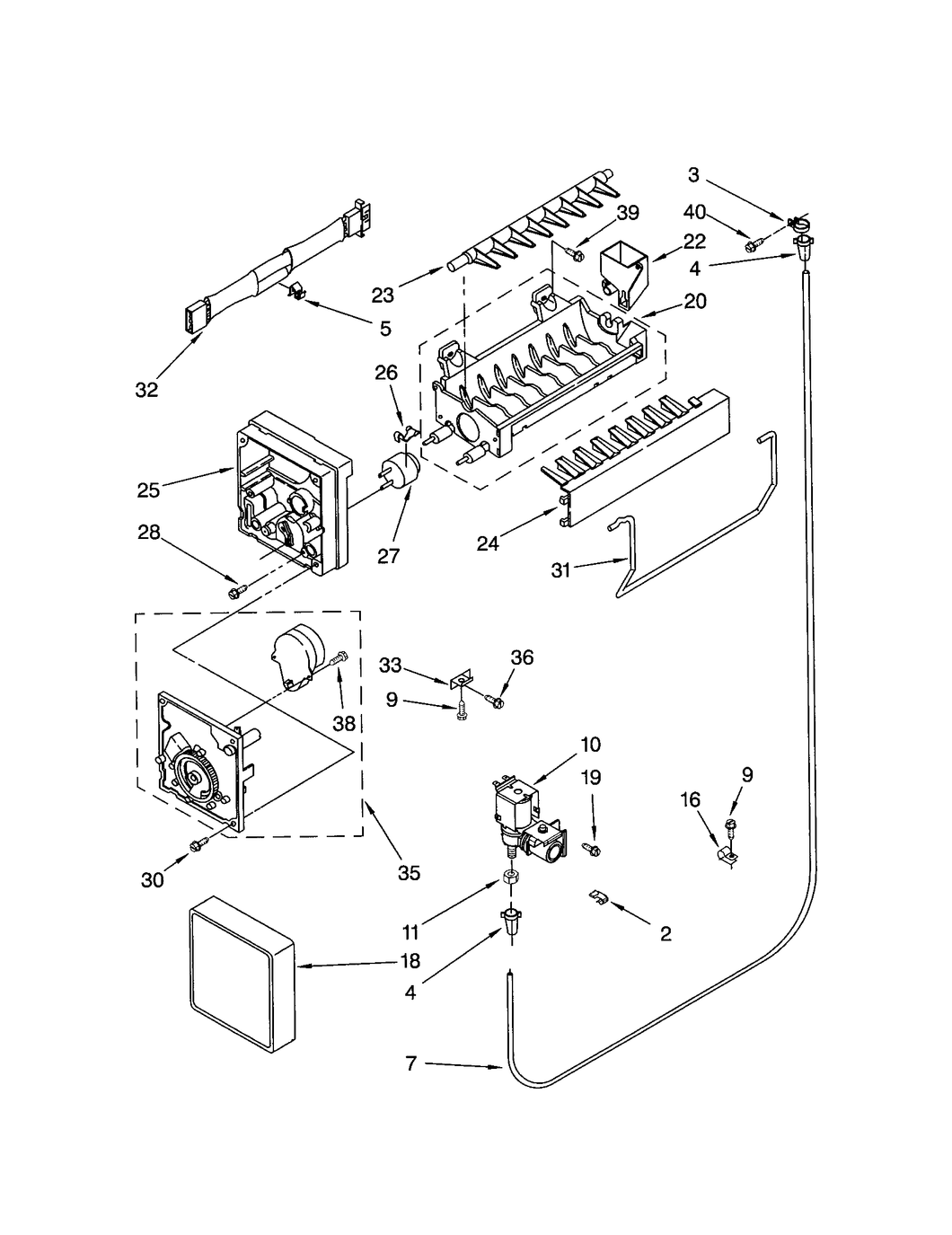 Refrigerator ice maker shut-off arm 627792 - appliance diagrams