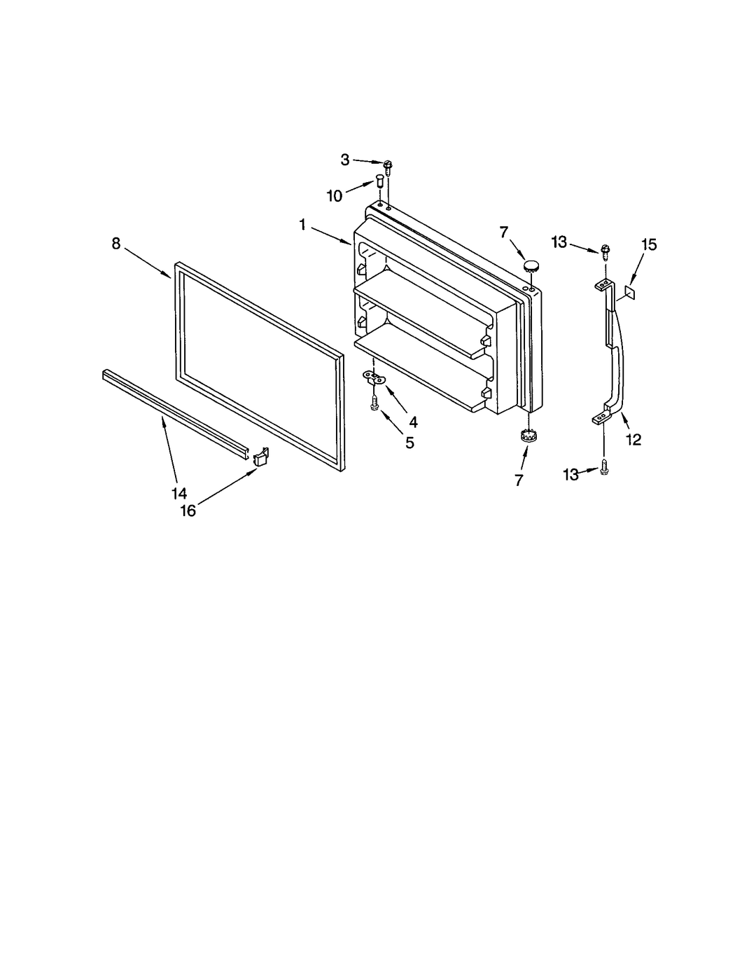 Refrigerator freezer door gasket (black) 2214968 - appliance diagrams