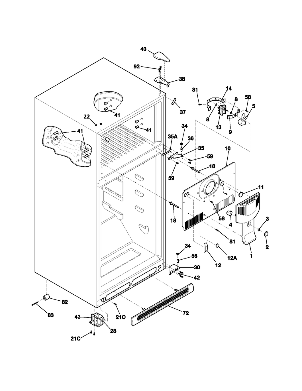 Refrigerator freezer shelf support grommet 5308009759 - appliance diagrams