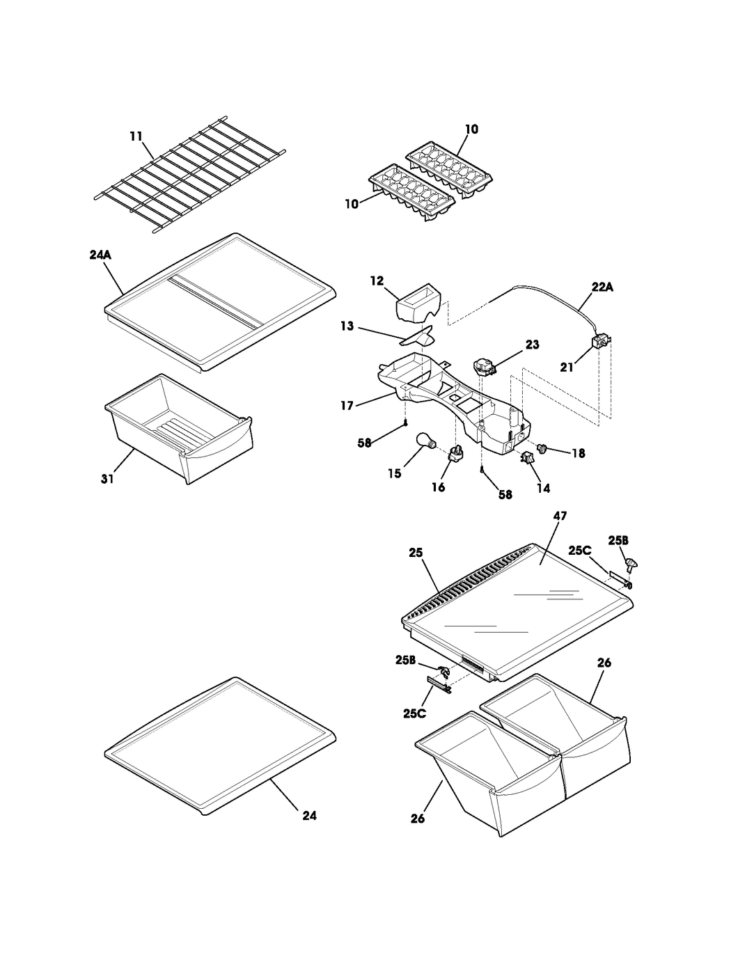 Refrigerator control box 240352701 - appliance diagrams