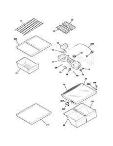 Refrigerator shelf 240358002 - appliance diagrams