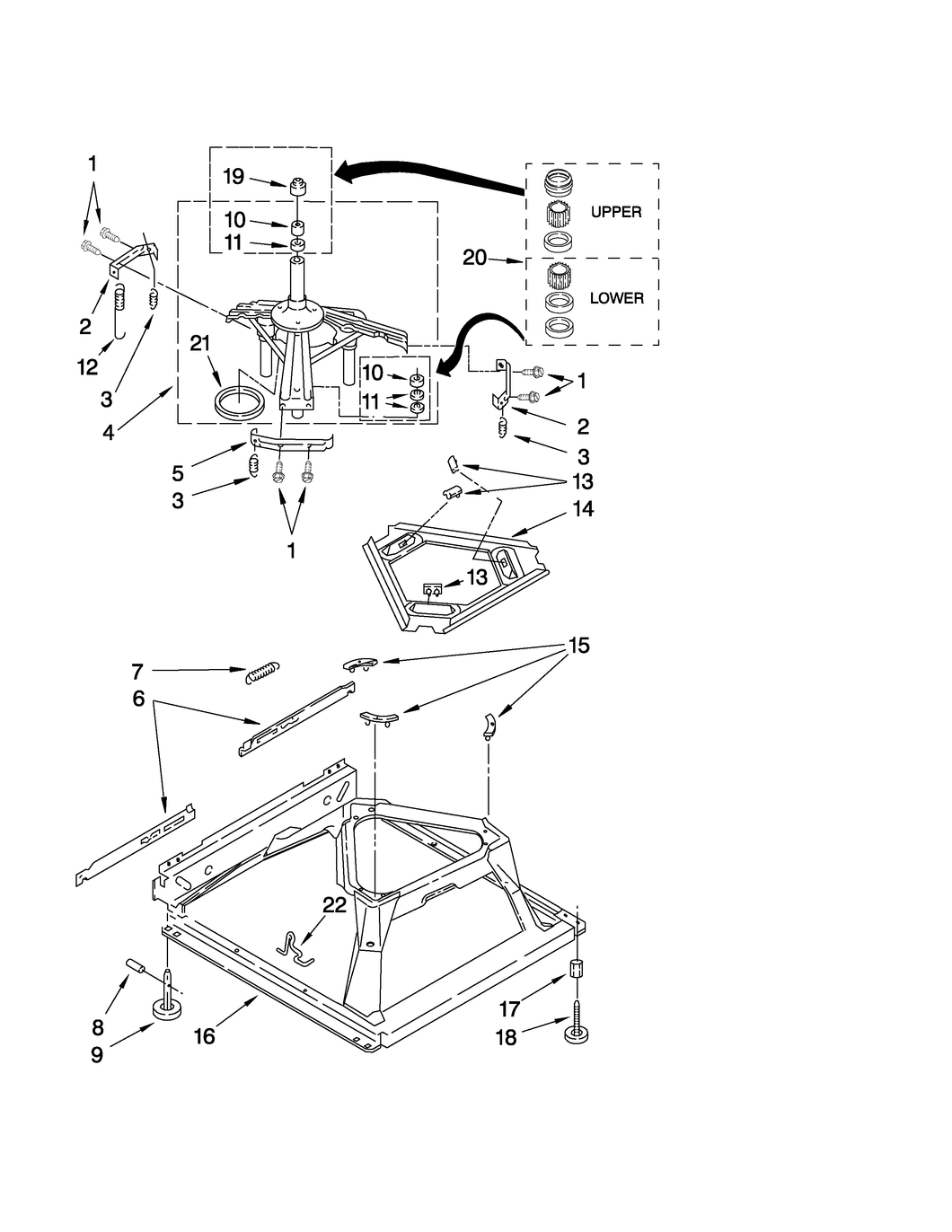 Leveling foot W10083250 - appliance diagrams