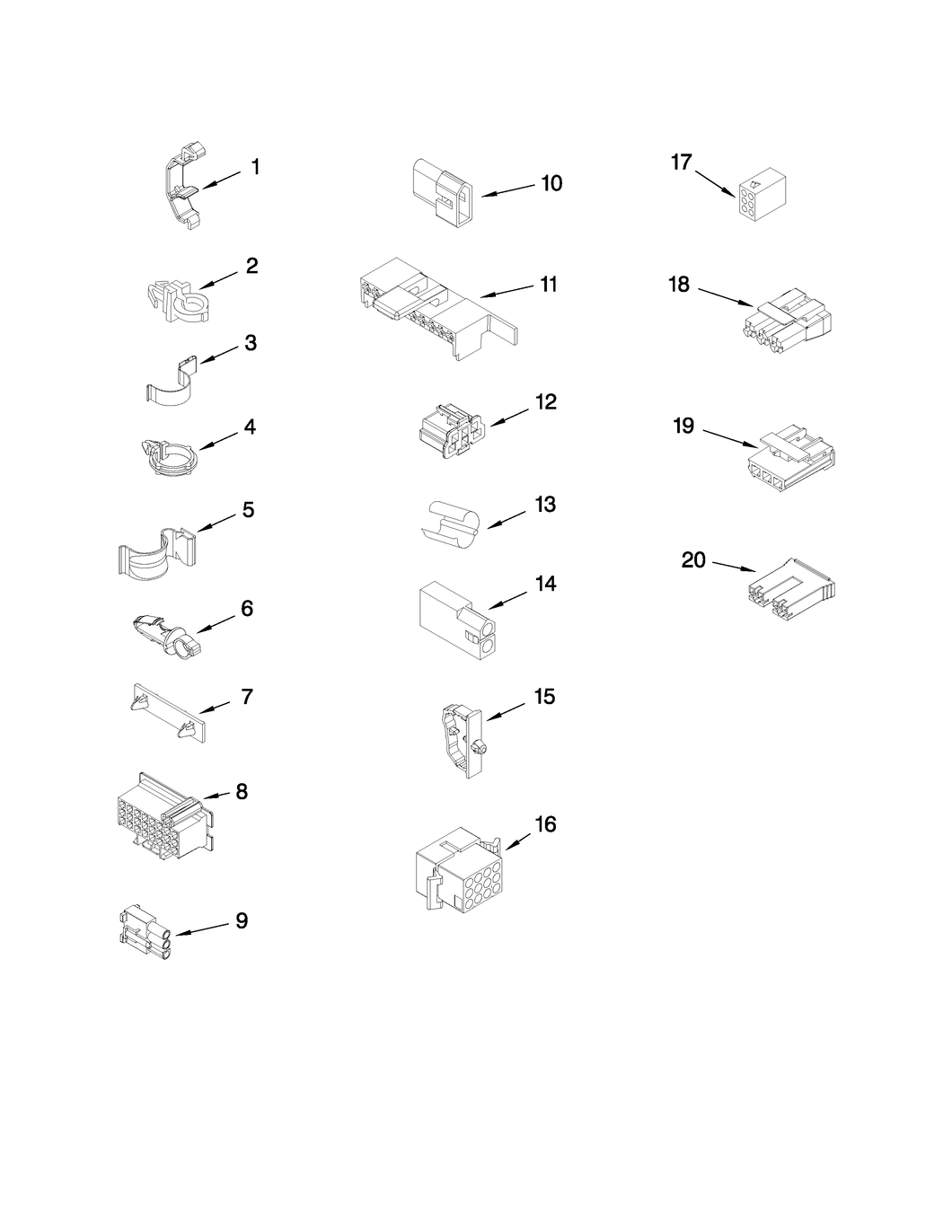 Harness clip 388498 - appliance diagrams